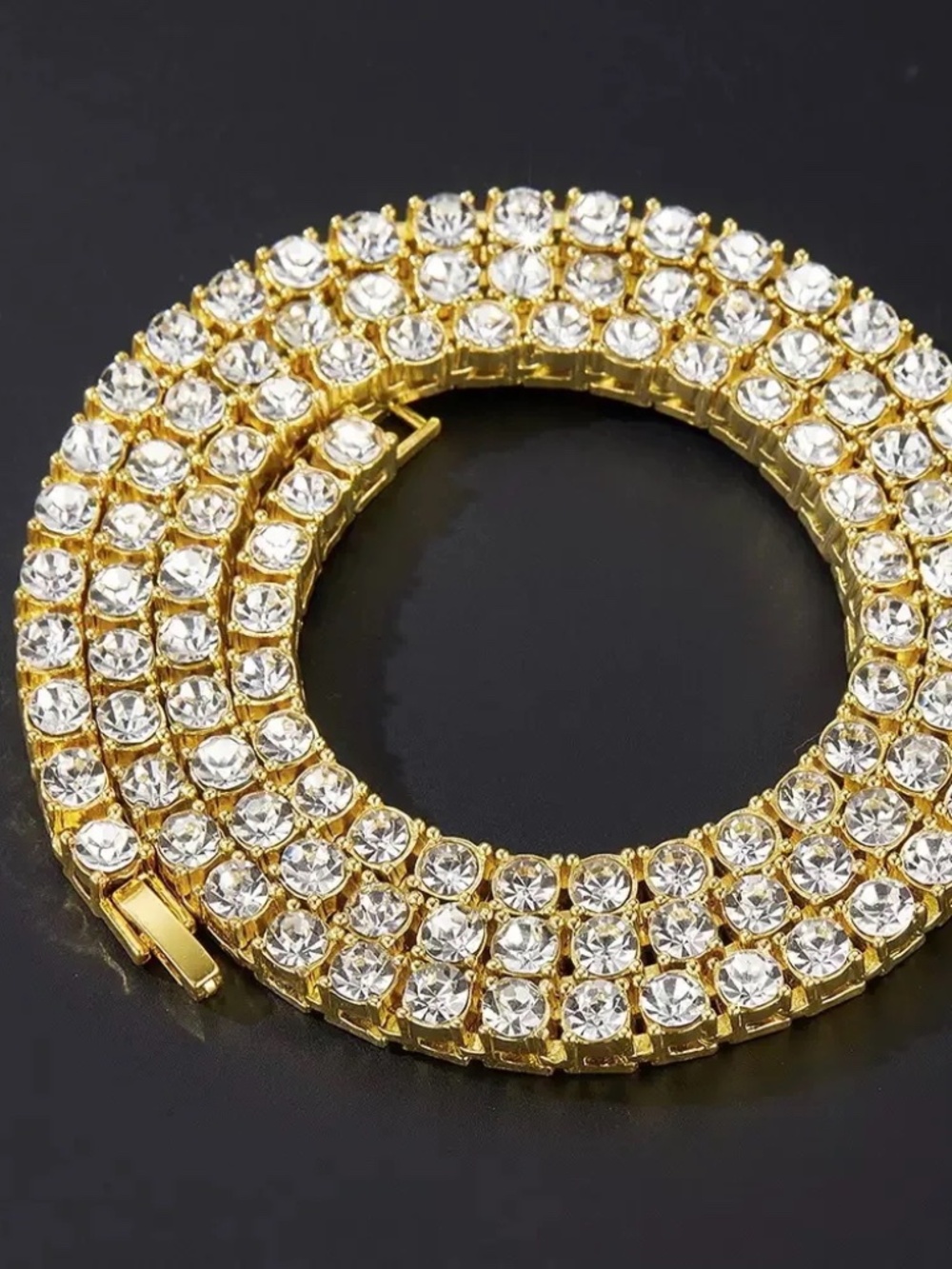 Gold Crystal Tennis 925 Sterling Silver Snake Chain 1 in 10+ Style Necklace